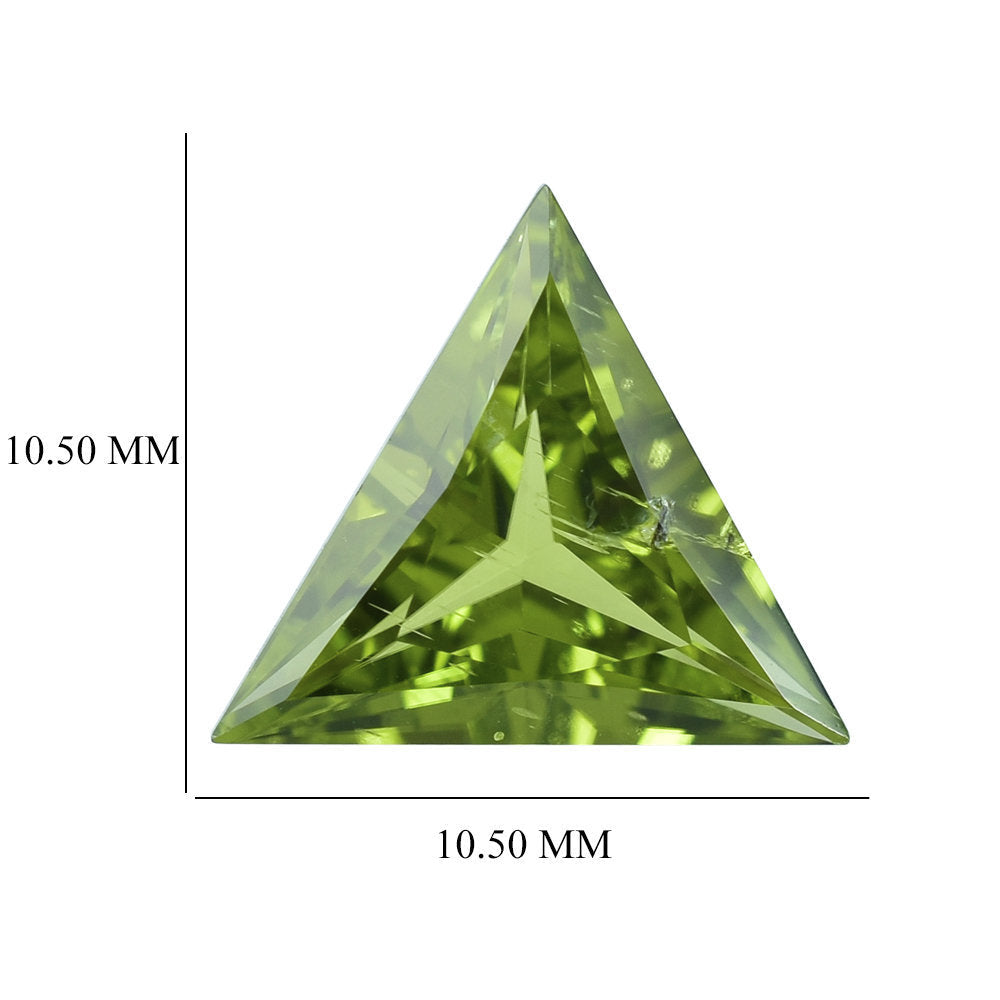 PERIDOT CUT (GREEN/CLEAN) TRIANGLE 10.50X10.50 MM 2.85 Cts.