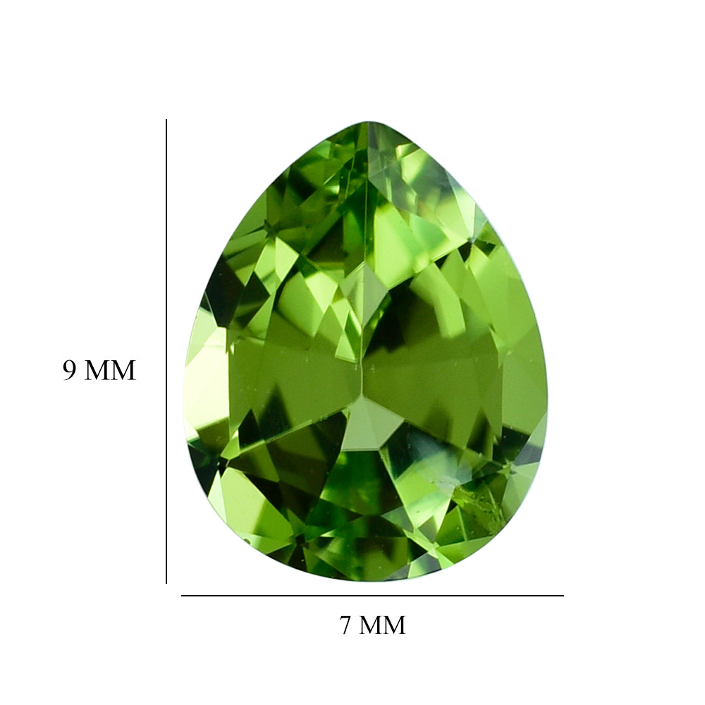 PERIDOT STEP CUT (GREEN/CLEAN) PEAR 9.00X7.00 MM 1.69 Cts.