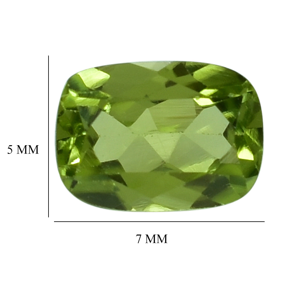 PERIDOT CUT CUSHION (TOP) 7X5MM 1.06 Cts.