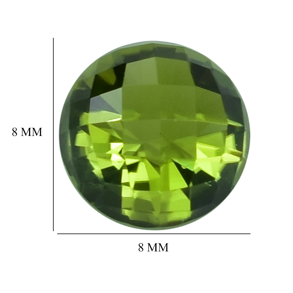 PERIDOT HIGH DOME CHECKER ROUND 8MM 2.50 Cts.