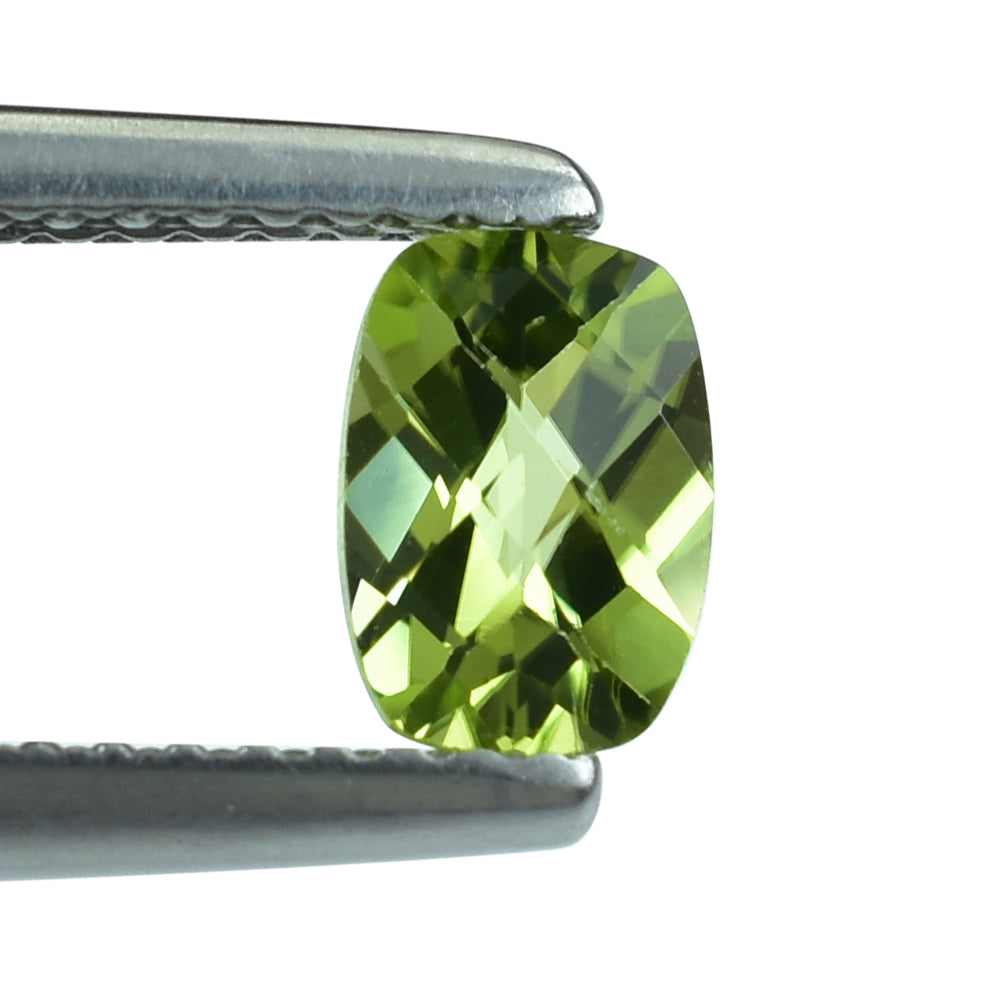 PERIDOT CHECKER CUT CUSHION (SI) 6.50X4.50MM 0.58 Cts.