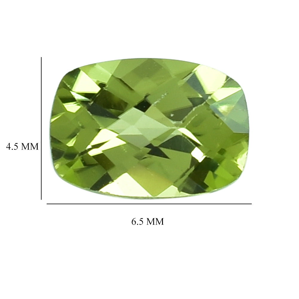 PERIDOT CHECKER CUT CUSHION (SI) 6.50X4.50MM 0.58 Cts.