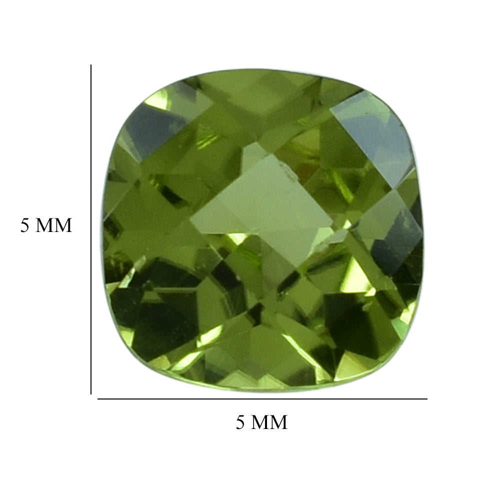 PERIDOT CHECKER CUT CUSHION (SI) 5.00MM 0.54 Cts.
