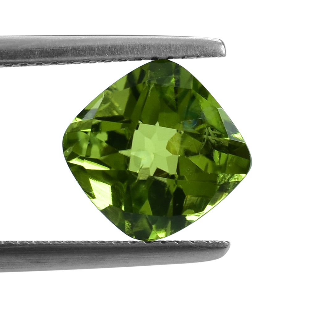 PERIDOT CHECKER CUT (HI) CUSHION 9MM 3.45 Cts.