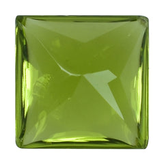 PERIDOT BUFFTOP PRINCESS CUT SQUARE 9MM 3.63 Cts.