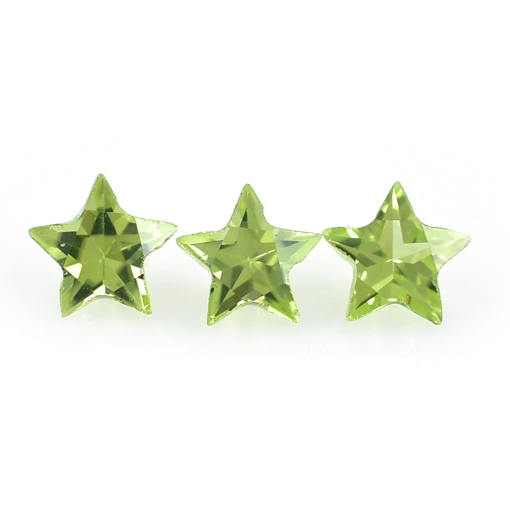 PERIDOT CUT STAR (CLEAN ) 4MM (THICKNESS:-2.60-3.00MM) 0.24 Cts.