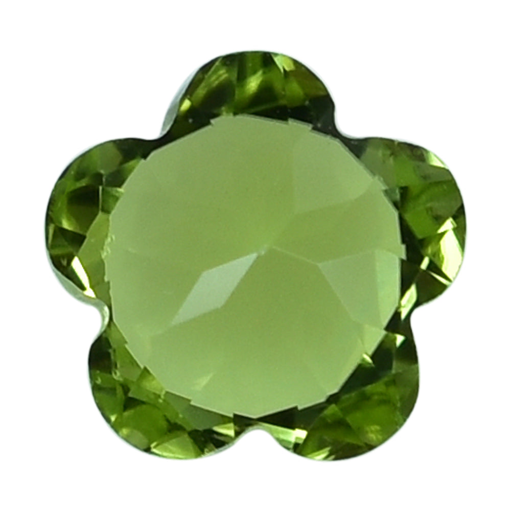 PERIDOT CUT FLOWER 5 LEAF (CLEAN ) 6MM (THICKNESS:-3.60-4.00MM) 0.98 Cts.