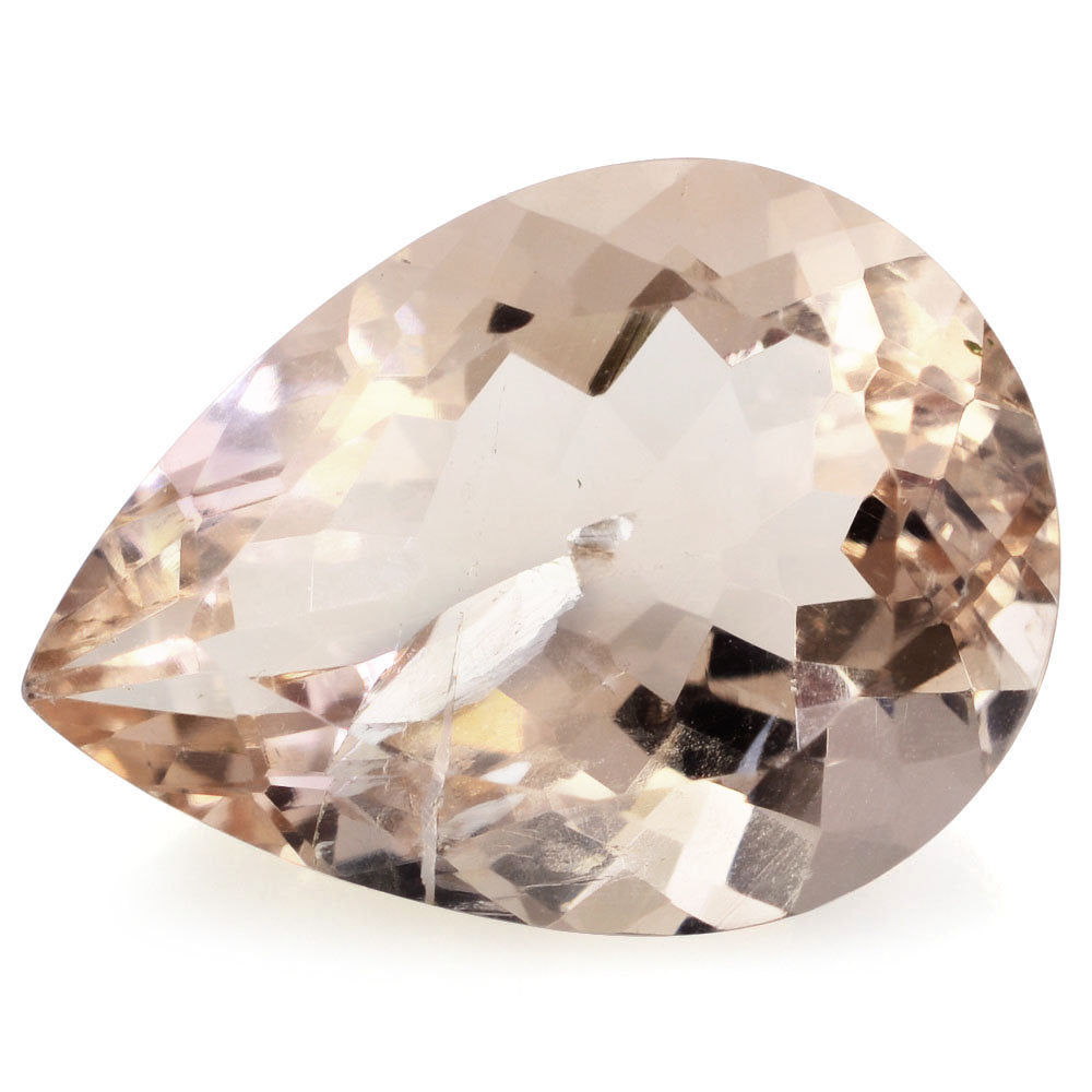 PEACH FLUORITE CUT PEAR 19X14MM 14.85 Cts.