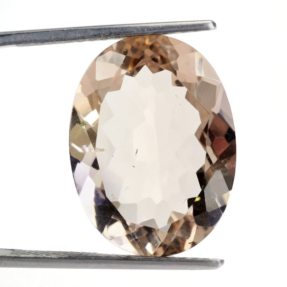 PEACH FLUORITE CUT OVAL 20X15MM 18.40 Cts.