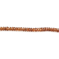 HESSONITE 4.00-5.00MM FACETED ROUNDEL BEADS 16" LINE