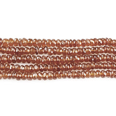 HESSONITE 4.00-5.00MM FACETED ROUNDEL BEADS 16" LINE