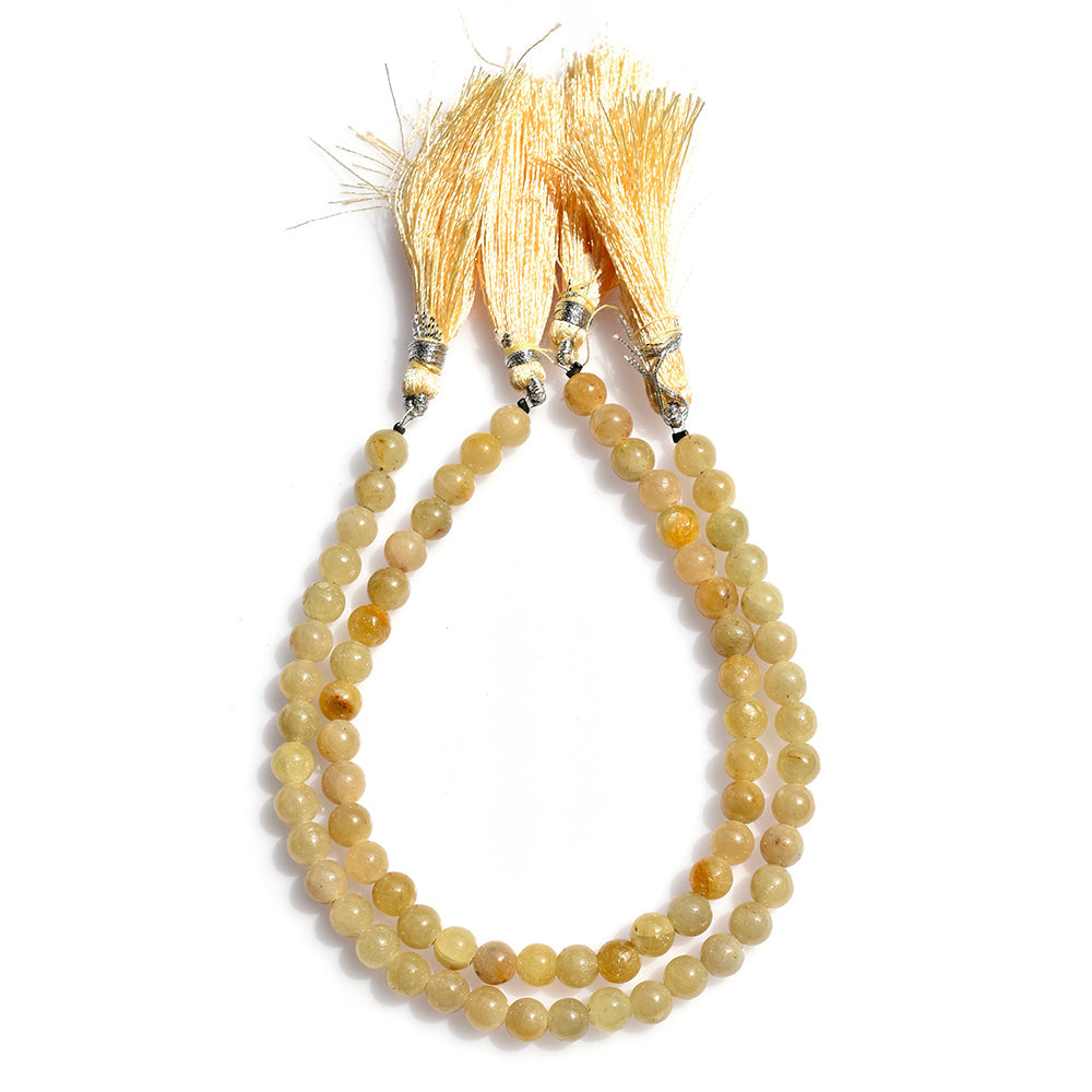 YELLOW SAPPHIRE PLAIN BALLS 6.00MM 8" PER LINE 77.03 Cts.