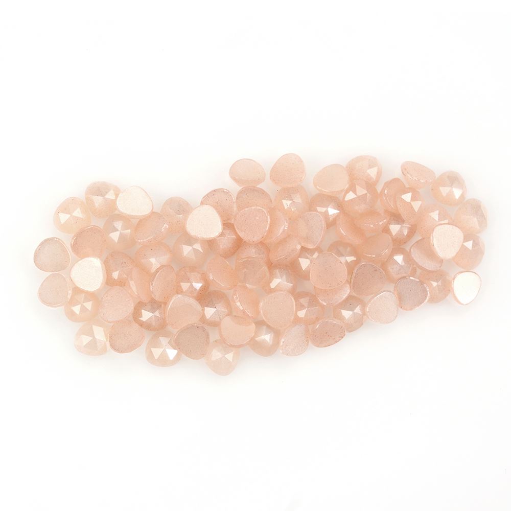 PEACH MOONSTONE ROSE CUT TRILLION CAB 4MM 0.22 Cts.