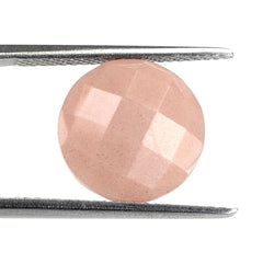 PEACH MOONSTONE BRIOLETTE ROUND 12MM 5.60 Cts.