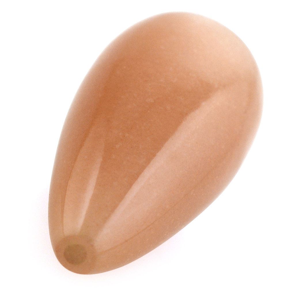 PEACH MOONSTONE PLAIN DROPS (HALF DRILL) 24X10MM 16.73 Cts.
