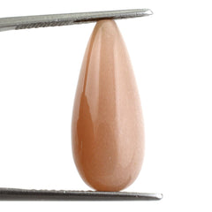 PEACH MOONSTONE PLAIN DROPS (HALF DRILL) 24X10MM 16.73 Cts.