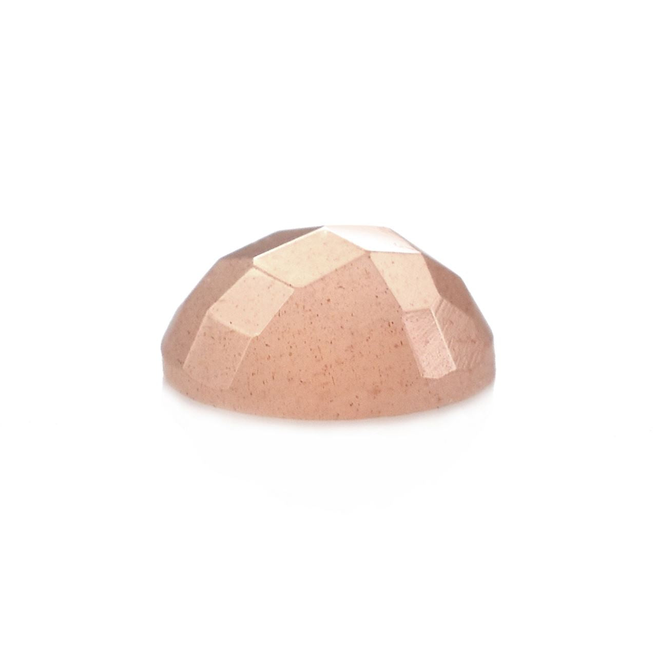 PEACH MOONSTONE CHECKER CUT ROUND CAB (MEDIUM)(CLEAN) 7.00X7.00 MM 1.10 Cts.