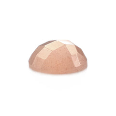 PEACH MOONSTONE CHECKER CUT ROUND CAB (MEDIUM)(CLEAN) 7.00X7.00 MM 1.10 Cts.