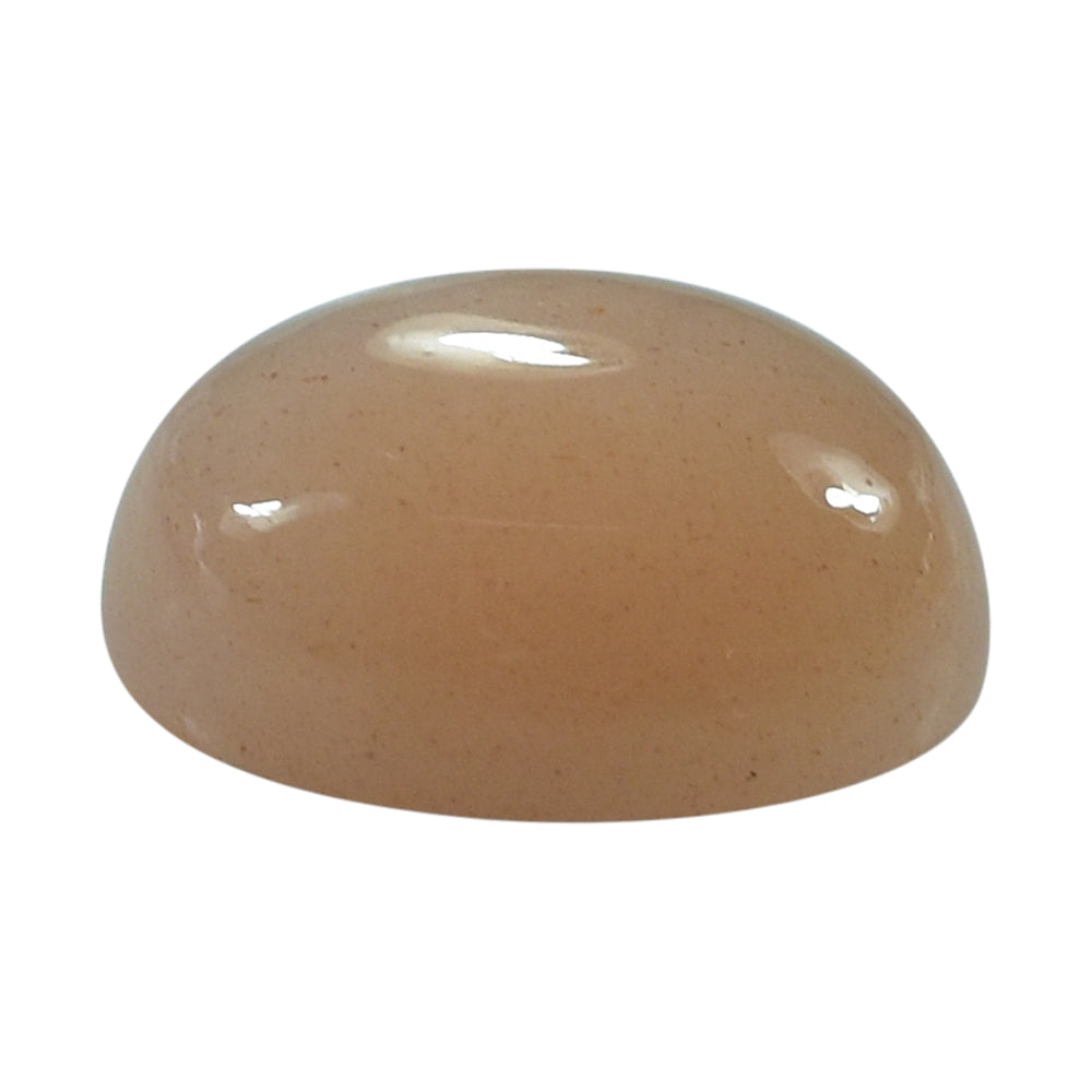 PEACH MOONSTONE PLAIN CAB OVAL CLEAN 10.00X8.00 MM 2.54 Cts.