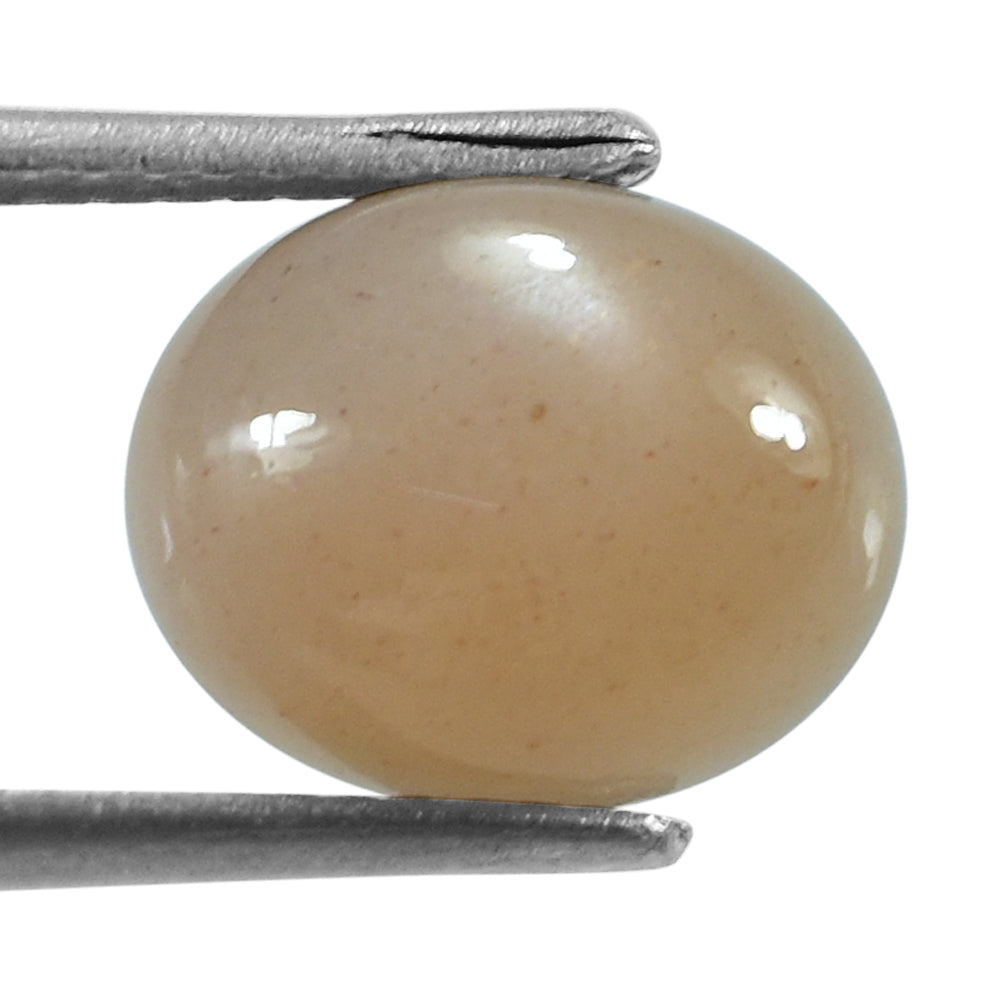 PEACH MOONSTONE PLAIN CAB OVAL CLEAN 10.00X8.00 MM 2.54 Cts.