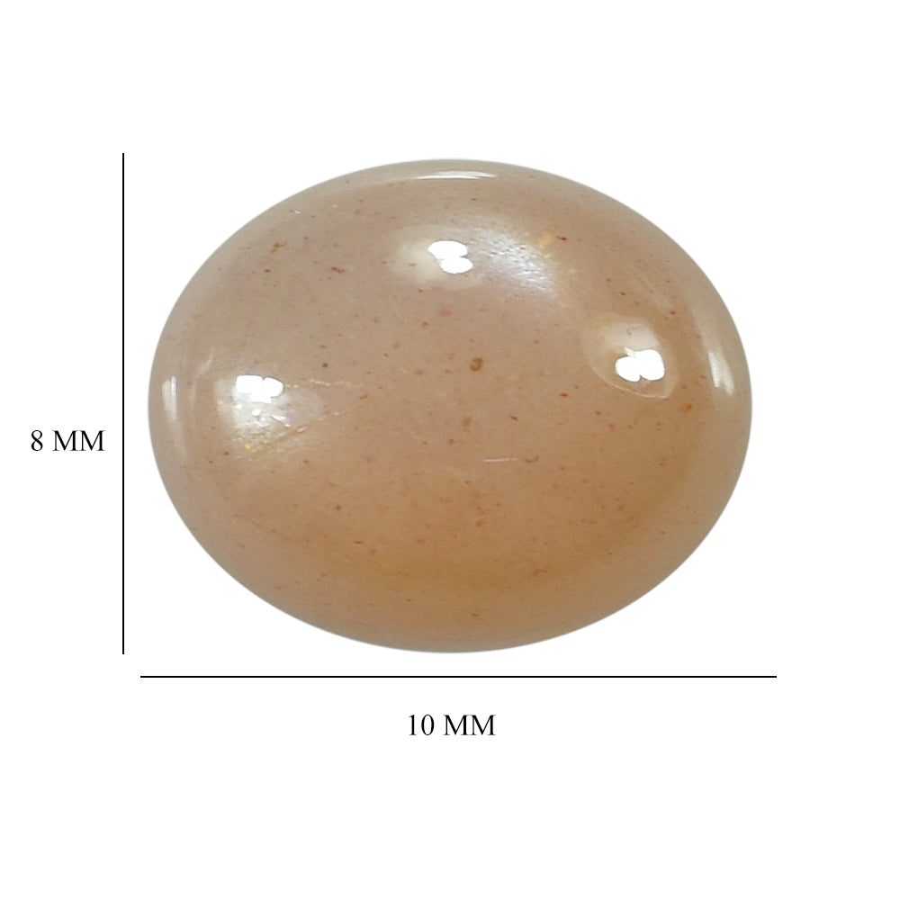 PEACH MOONSTONE PLAIN CAB OVAL CLEAN 10.00X8.00 MM 2.54 Cts.