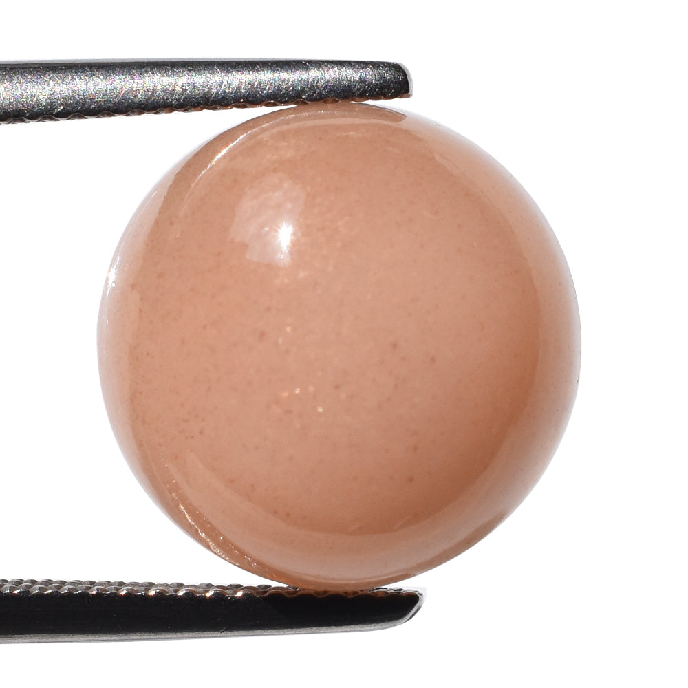 PEACH MOONSTONE PLAIN CAB ROUND CLEAN 14.00X14.00 MM 10.16 Cts.