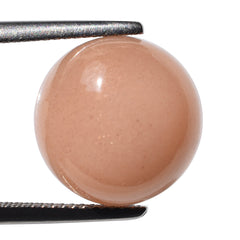 PEACH MOONSTONE PLAIN CAB ROUND CLEAN 14.00X14.00 MM 10.16 Cts.