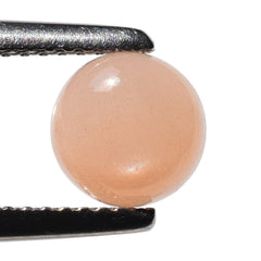 PEACH MOONSTONE PLAIN CAB ROUND CLEAN 7.00X7.00 MM 1.34 Cts.