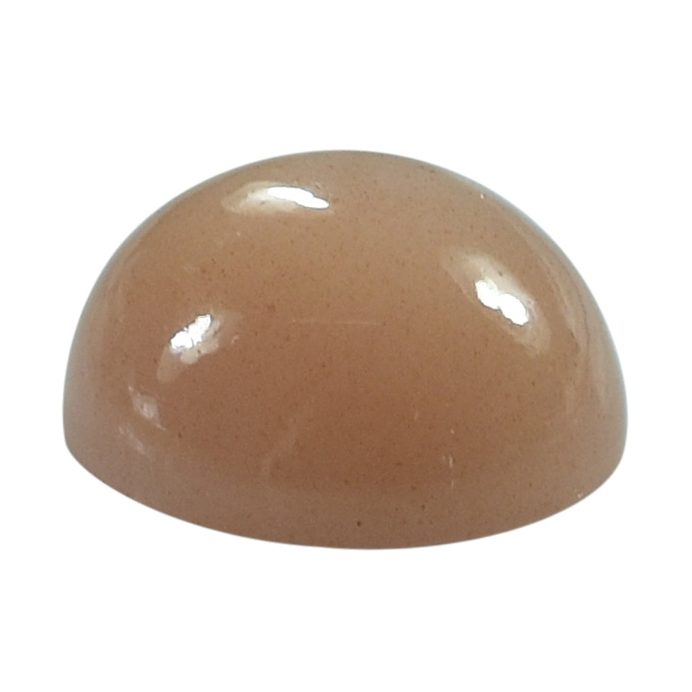 PEACH MOONSTONE PLAIN CAB ROUND CLEAN 10.00X10.00 MM 3.84 Cts.