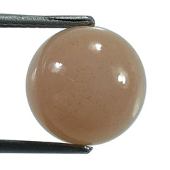 PEACH MOONSTONE PLAIN CAB ROUND CLEAN 10.00X10.00 MM 3.84 Cts.