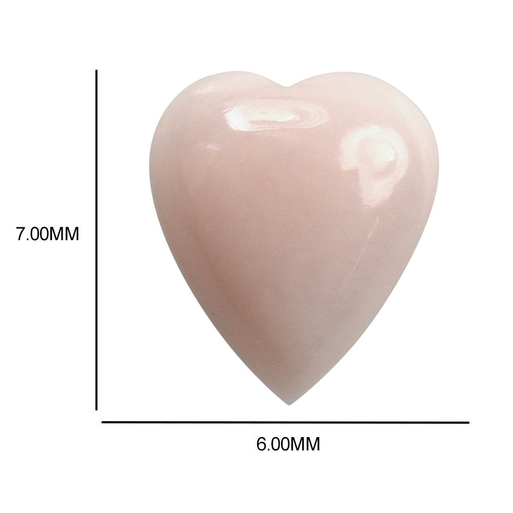 PINK OPAL HEART CAB 7X6MM 0.90 Cts.