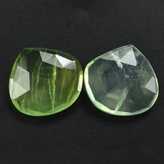 PREHNITE ROSE CUT BRIOLETTE IRREGULAR PEAR 15X14MM 5.34 Cts.