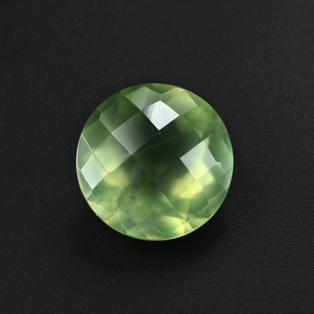 PREHNITE CHECKER CUT ROUND 10MM 3.64 Cts.