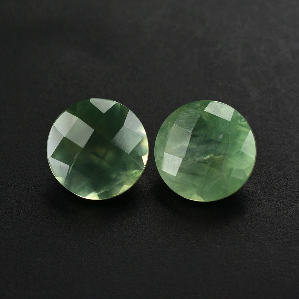 PREHNITE CHECKER CUT ROUND 8MM 1.84 Cts.