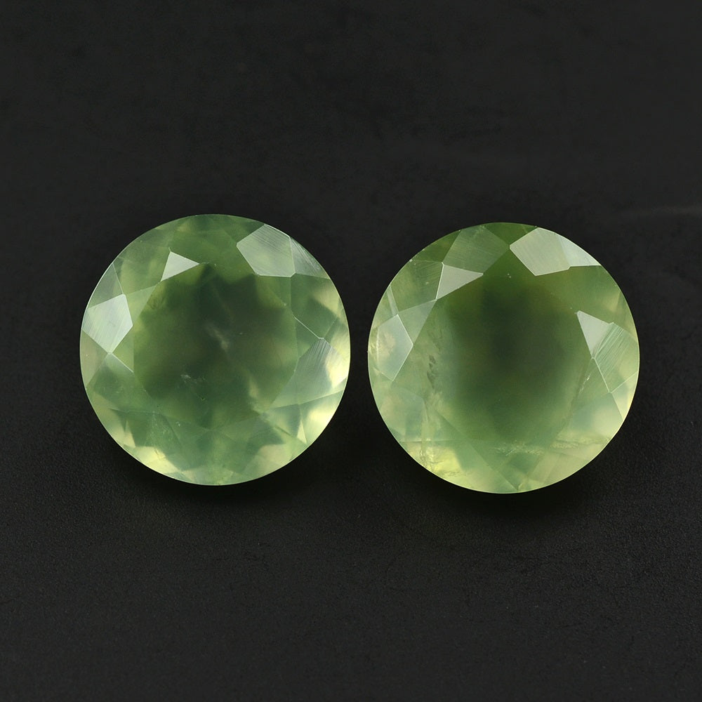 PREHNITE CUT ROUND 12MM 6.13 Cts.