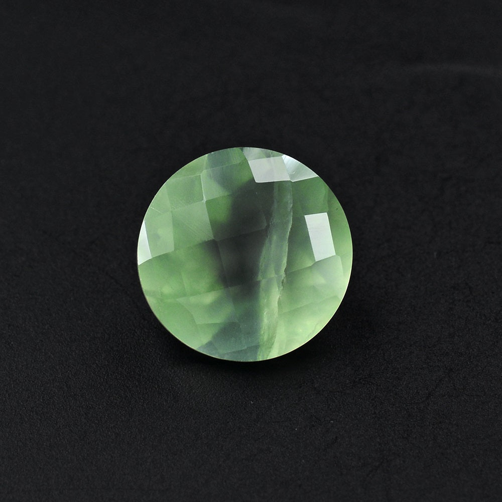 PREHNITE CHECKER CUT ROUND 10MM 3.60 Cts.