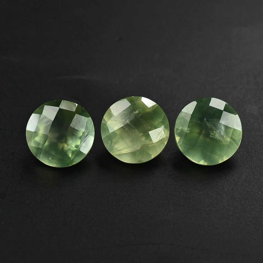 PREHNITE CHECKER CUT ROUND 8MM 1.89 Cts.