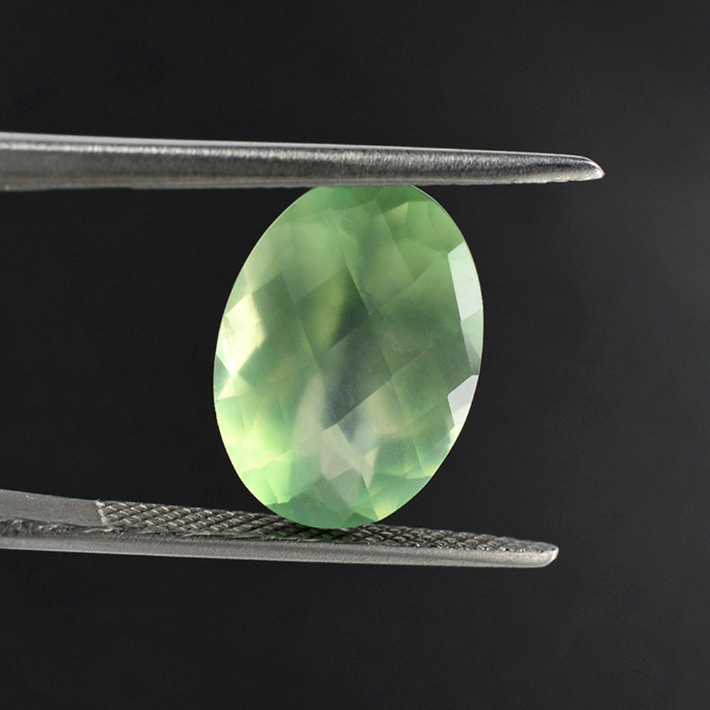 PREHNITE CHECKER CUT OVAL 14X10MM 5.33 Cts.