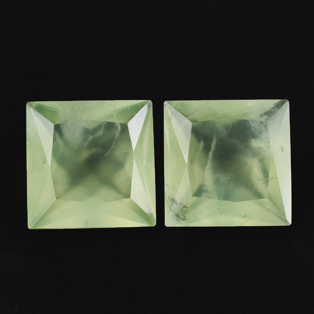 PREHNITE PRINCESS CUT SQUARE 12MM 7.43 Cts.