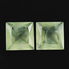 PREHNITE PRINCESS CUT SQUARE 12MM 7.43 Cts.