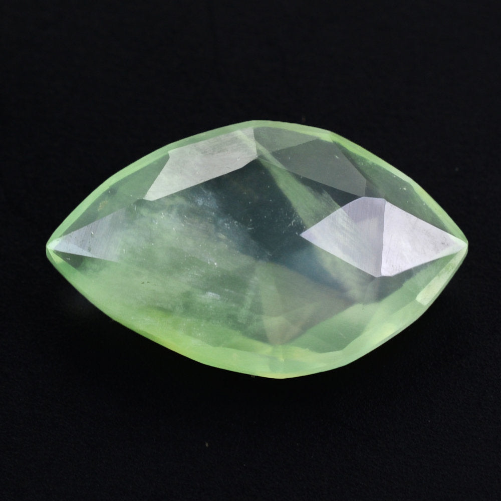 PREHNITE ROSE CUT BRIOLETTE SHIELD 14X9MM 3.18 Cts.