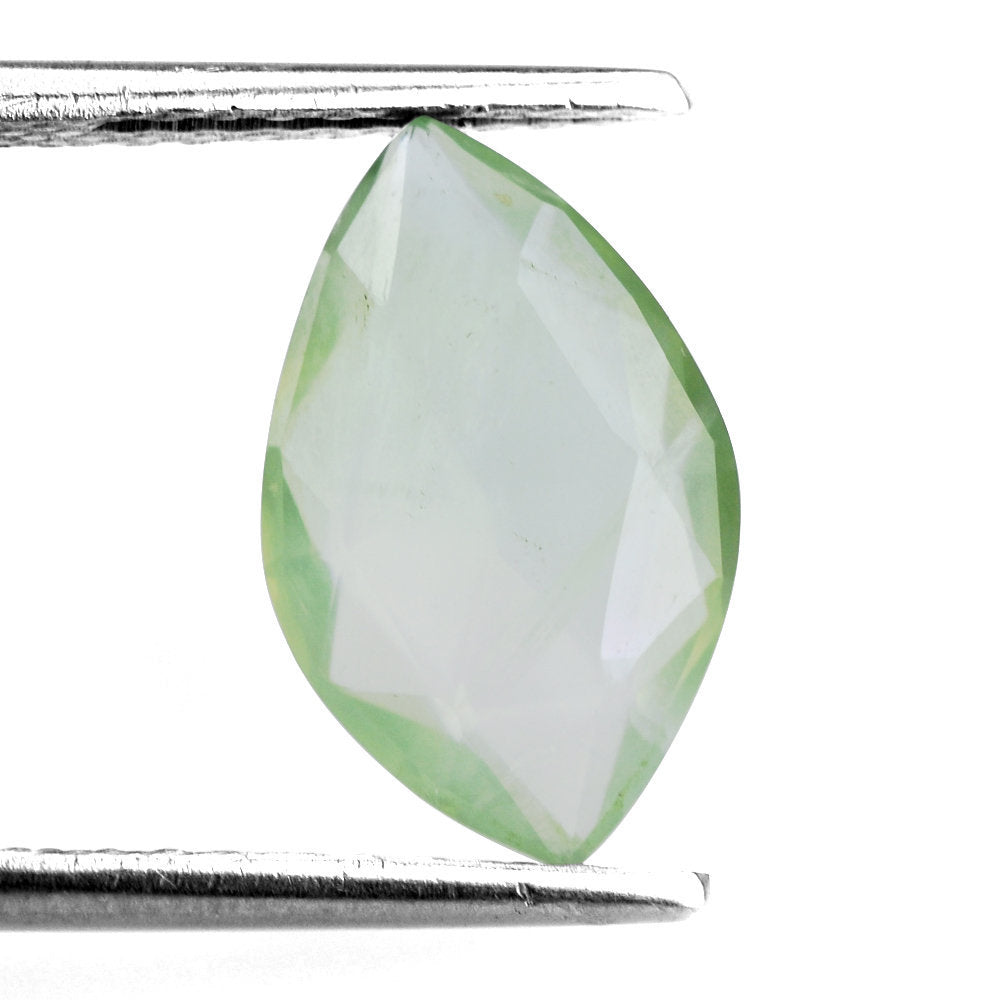 PREHNITE ROSE CUT BRIOLETTE SHIELD 14X9MM 3.18 Cts.