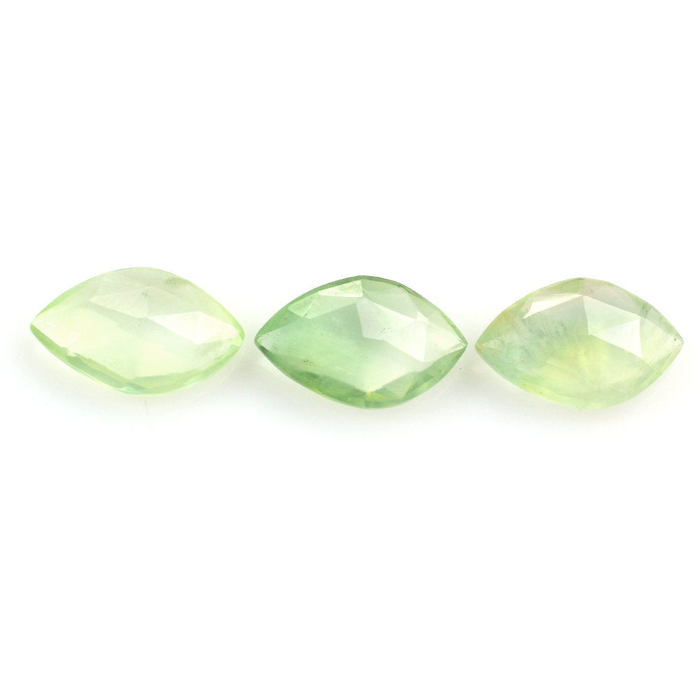 PREHNITE ROSE CUT BRIOLETTE SHIELD 14X9MM 3.18 Cts.