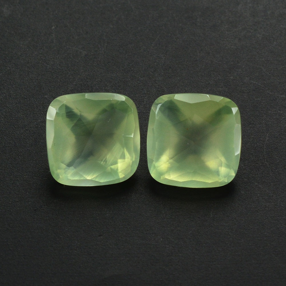 PREHNITE ROSE CUT CUSHION 9MM 3.17 Cts.