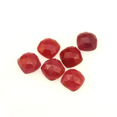 PINK RED SAPPHIRE ROSE CUT CUSHION CAB 6.00MM 1.55 Cts.