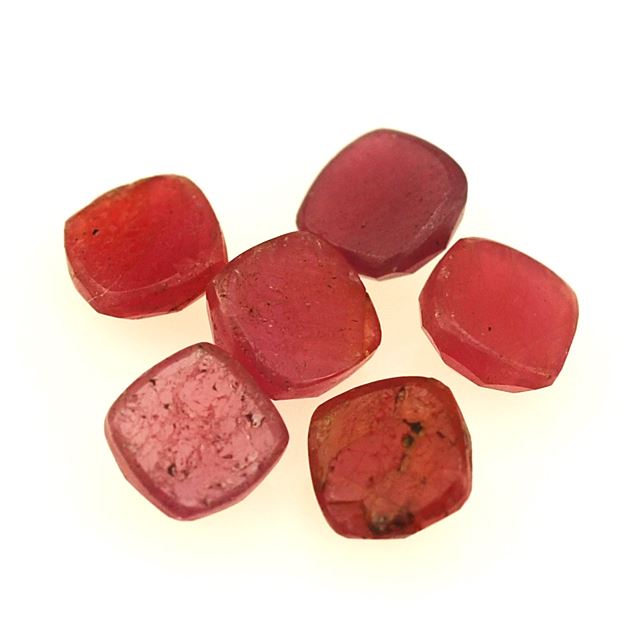 PINK RED SAPPHIRE ROSE CUT CUSHION CAB 6.00MM 1.55 Cts.