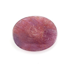 PINK RED SAPPHIRE ROSE CUT OVAL CAB 25X20MM 19.79 Cts.