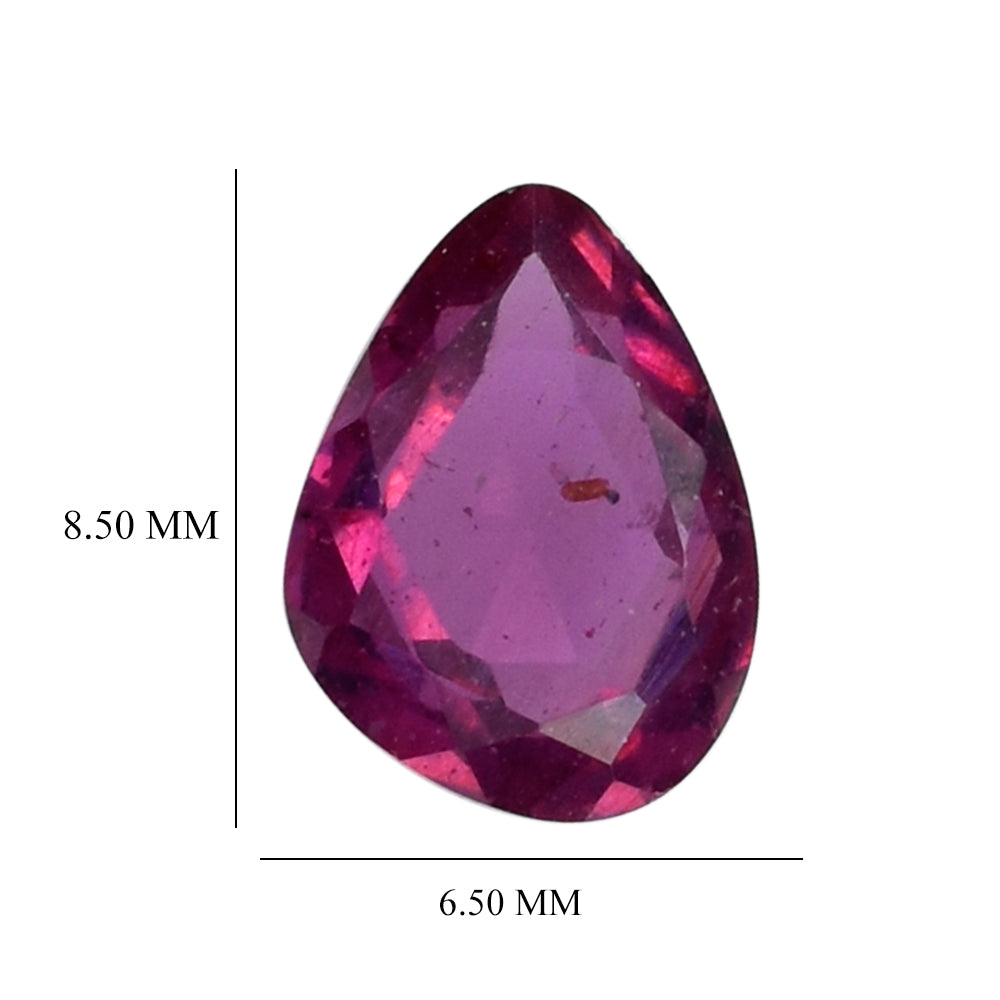 PINK SAPPHIRE (GLASS FILLED) ROSE CUT BACK IRREGULAR PEAR 8.50X6.50MM 1.69 Cts.