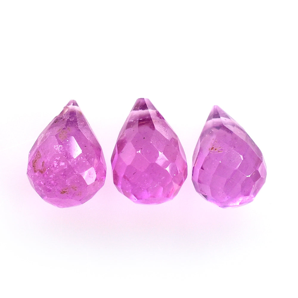 PINK SAPPHIRE FACETED DROP (FULL DRILL) 7X5MM 1.60 Cts.