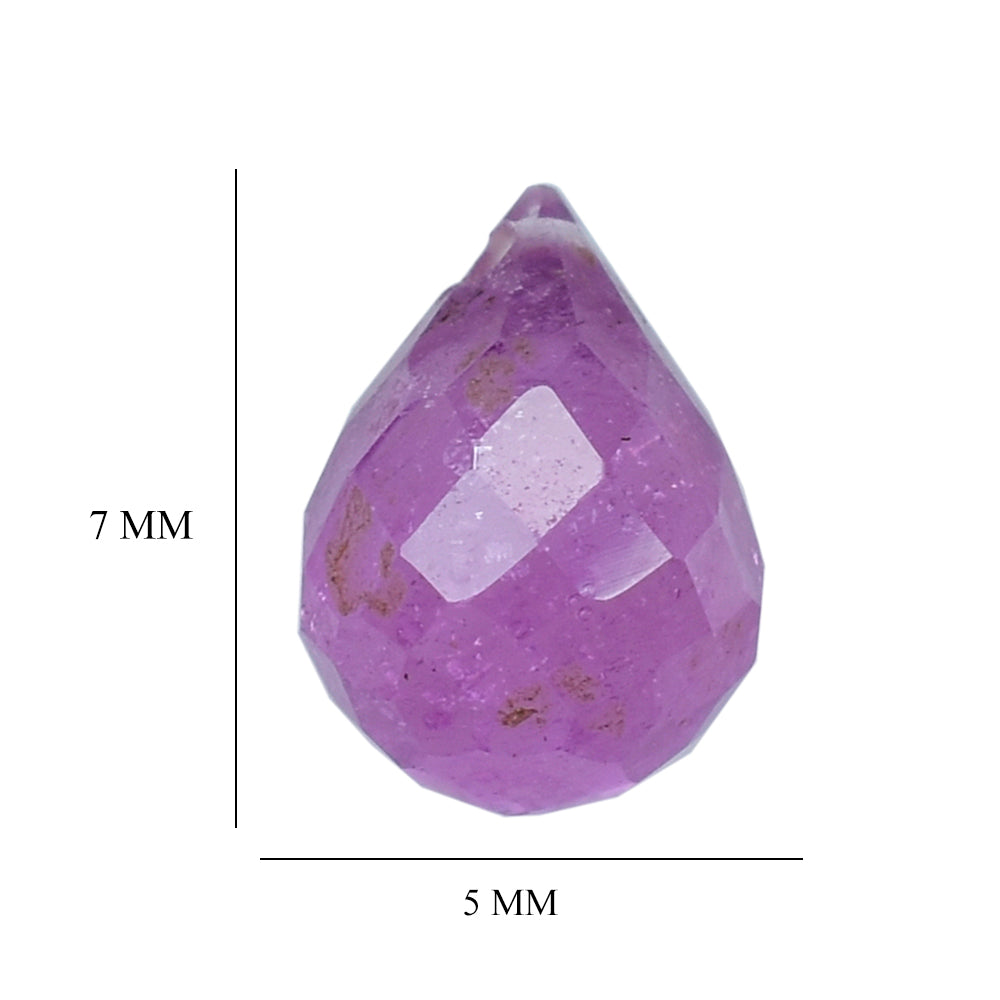 PINK SAPPHIRE FACETED DROP (FULL DRILL) 7X5MM 1.60 Cts.